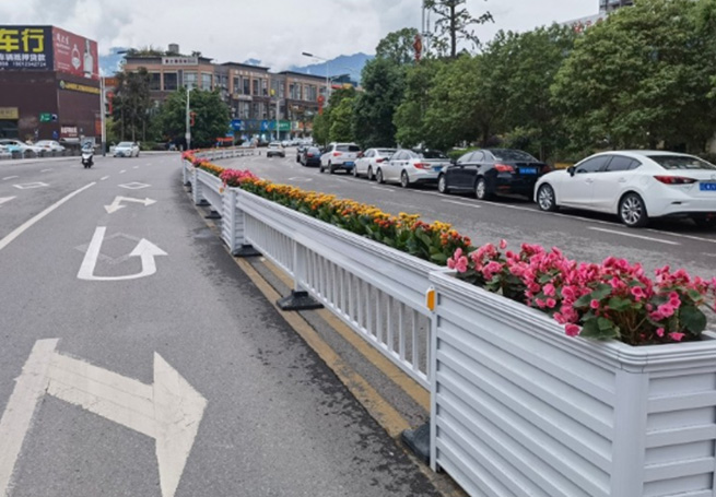 泉州船山区道路栏杆花箱